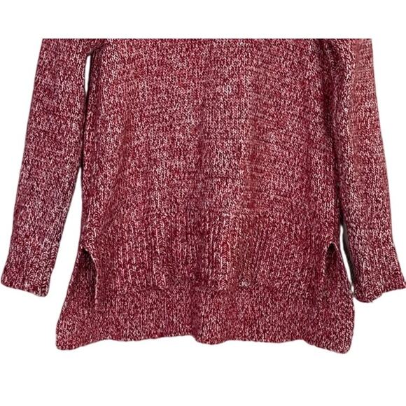 J.Crew Oversized Wool Blend Chunky Cable Knit Turtleneck High Low Sweater S Red - Picture 4 of 15